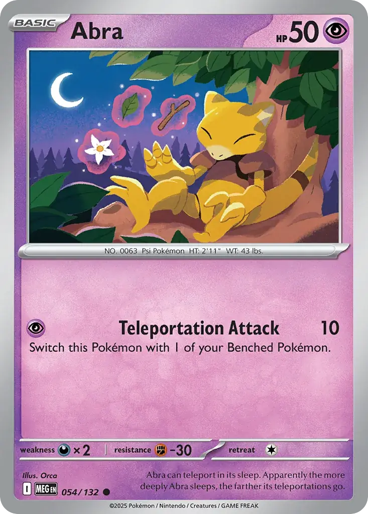 Abra Mega Evolution Pokemon card