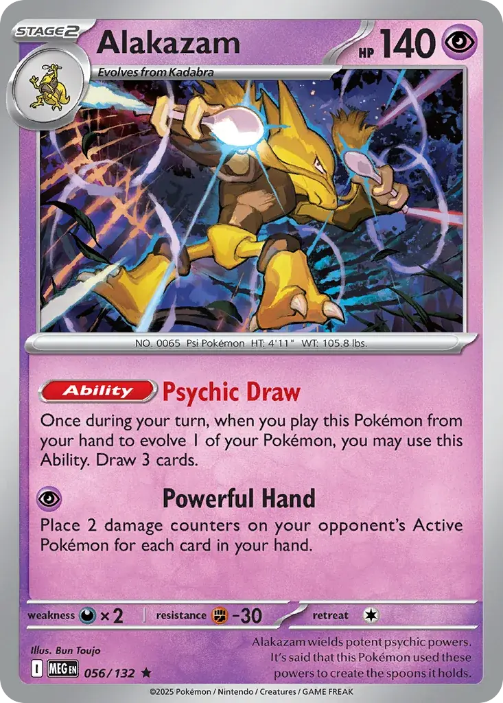 Alakazam Mega Evolution Pokemon card