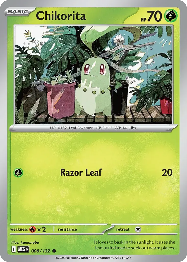 Chikorita Mega Evolution Pokemon card
