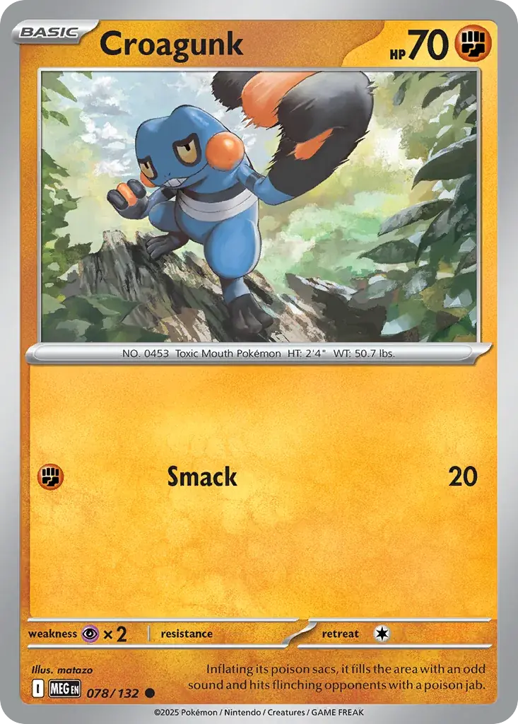 Croagunk Mega Evolution Pokemon card