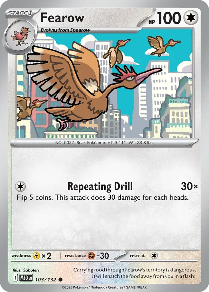 Fearow Mega Evolution Pokemon card
