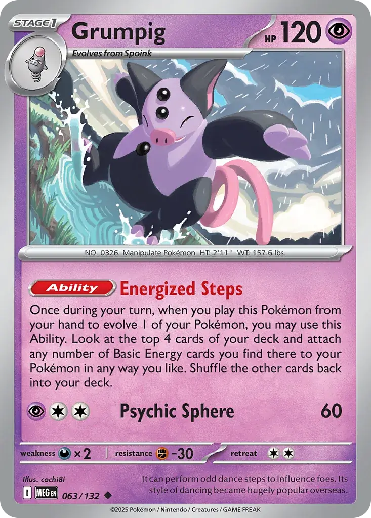Grumpig Mega Evolution Pokemon card