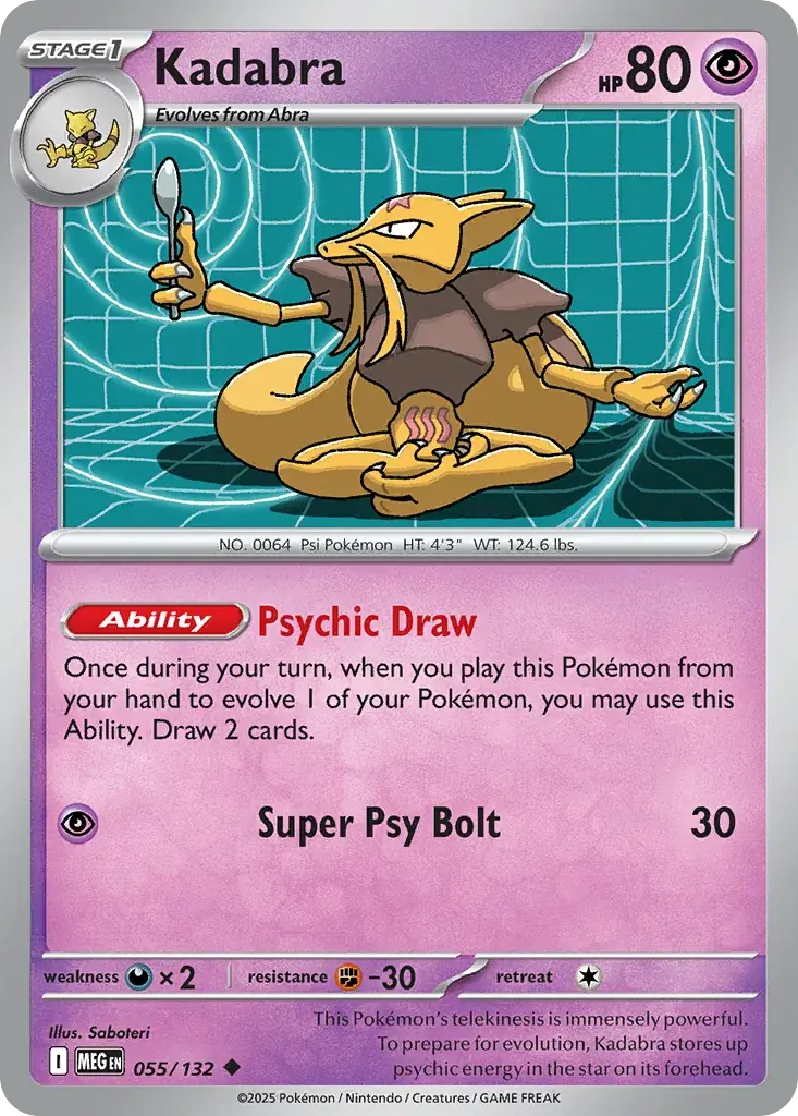 Kadabra Mega Evolution Pokemon card