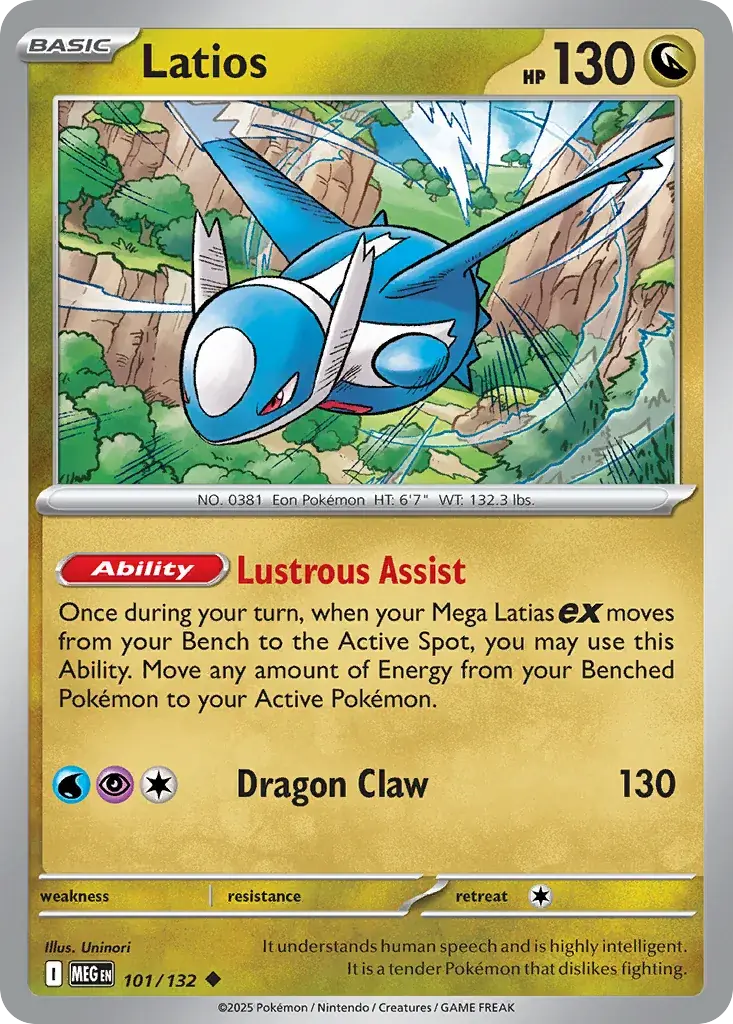 Latios Mega Evolution Pokemon card