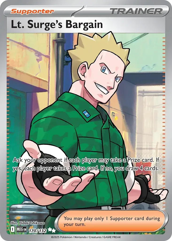Lt. Surge's Bargain Mega Evolution Pokemon card