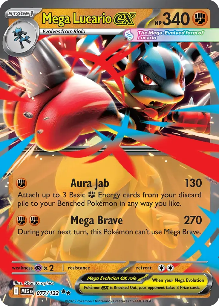 Mega Lucario ex Mega Evolution Pokemon card