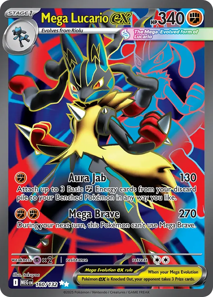 Mega Lucario ex Mega Evolution Pokemon card