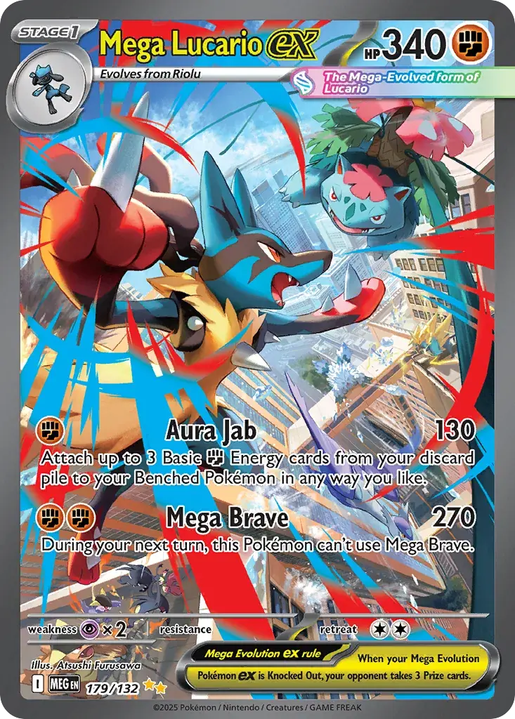 Mega Lucario ex Mega Evolution Pokemon card