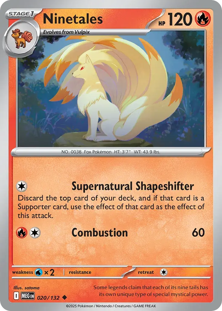 Ninetales Mega Evolution Pokemon card
