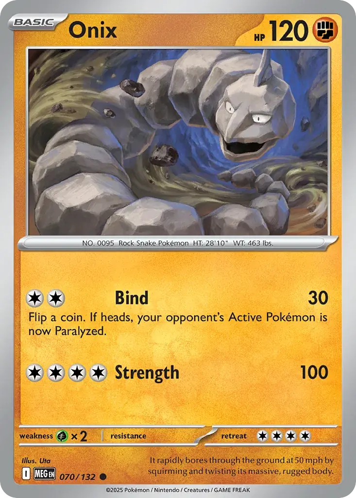 Onix Mega Evolution Pokemon card