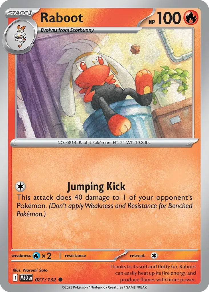 Raboot Mega Evolution Pokemon card