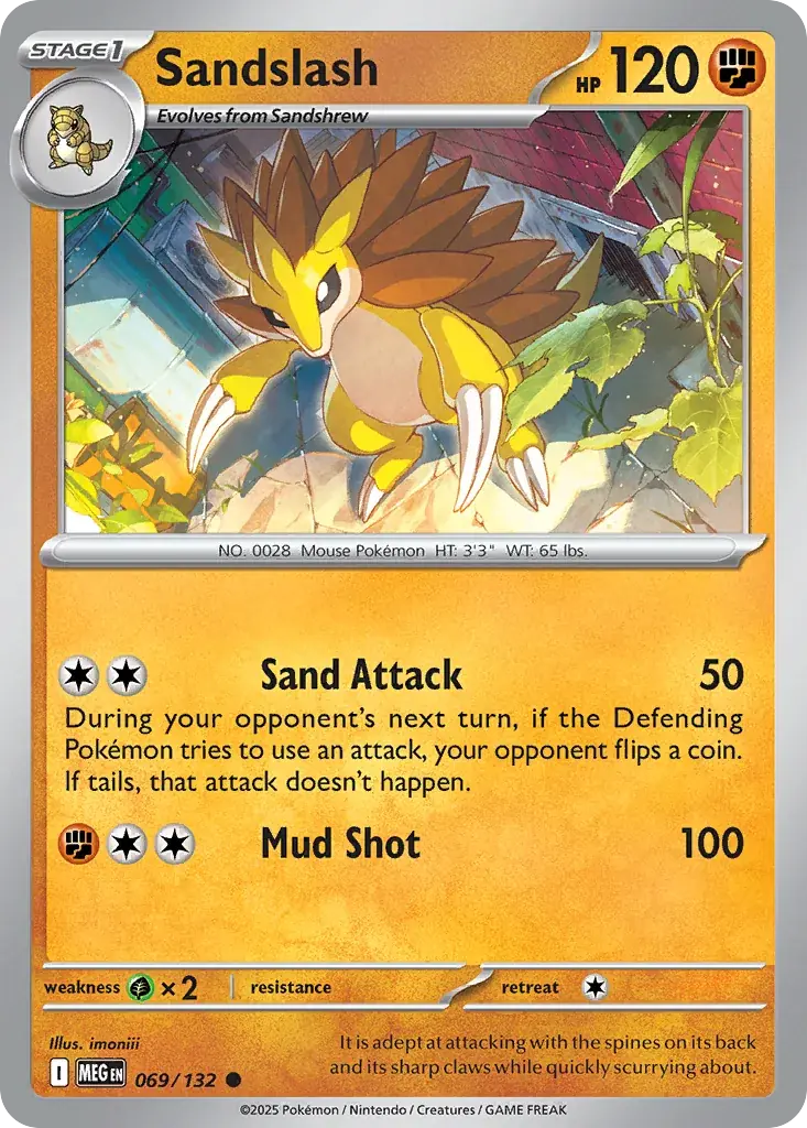 Sandslash Mega Evolution Pokemon card