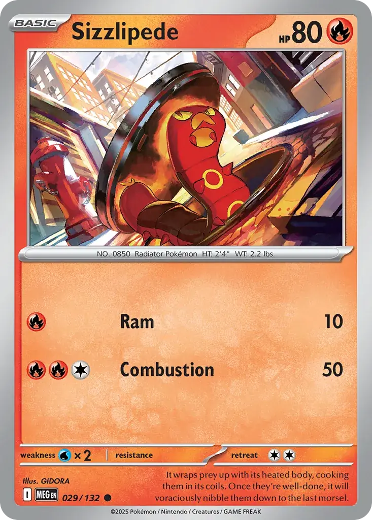 Sizzlipede Mega Evolution Pokemon card