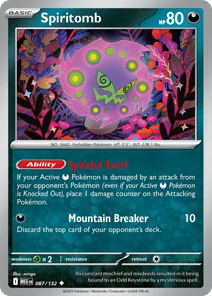 Spiritomb Mega Evolution Pokemon card
