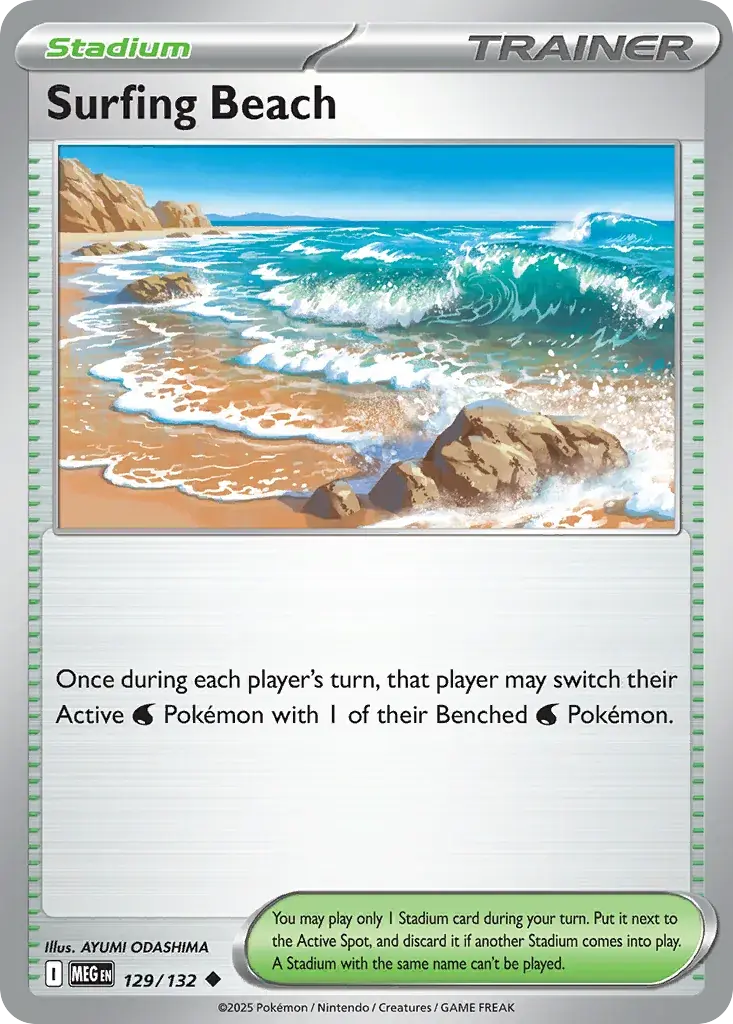 Surfing Beach Mega Evolution Pokemon card