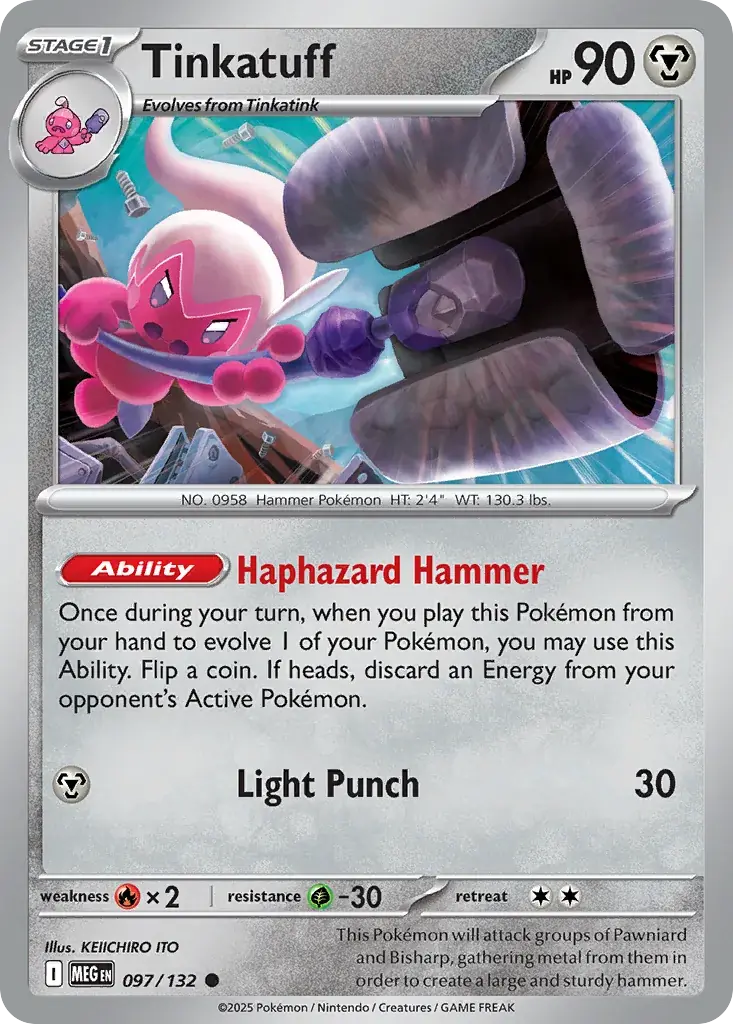 Tinkatuff Mega Evolution Pokemon card