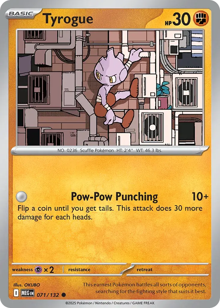 Tyrogue Mega Evolution Pokemon card