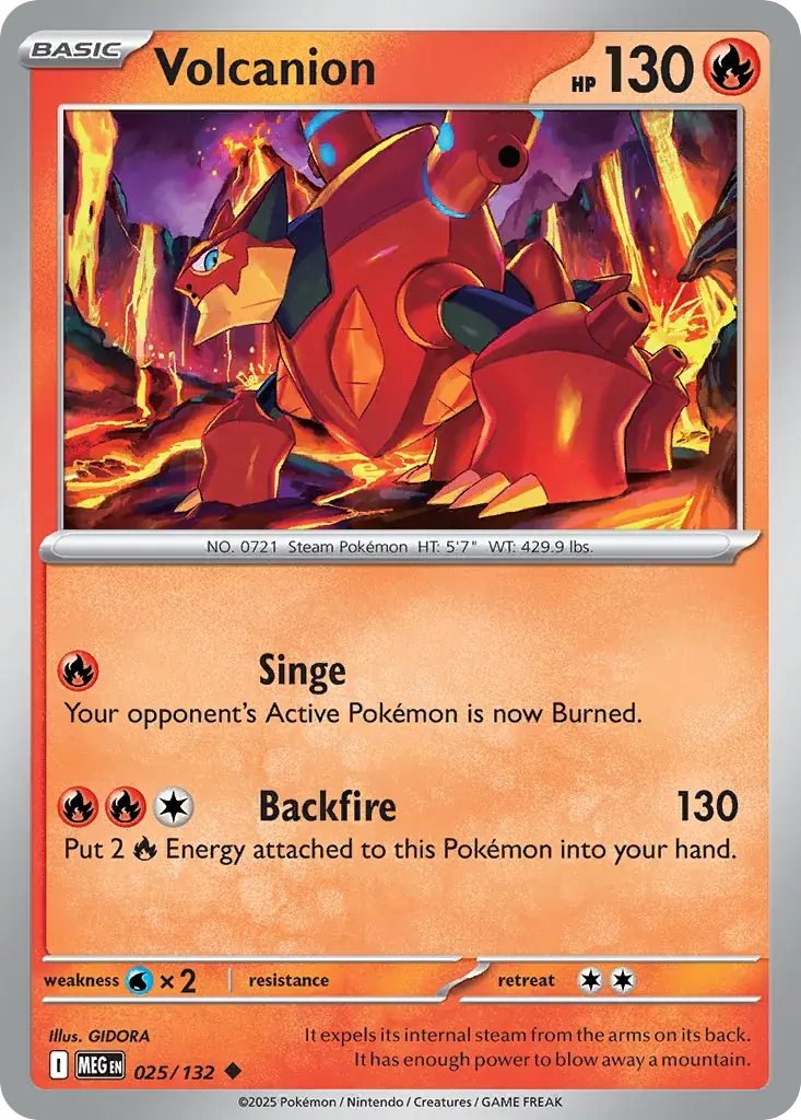 Volcanion Mega Evolution Pokemon card
