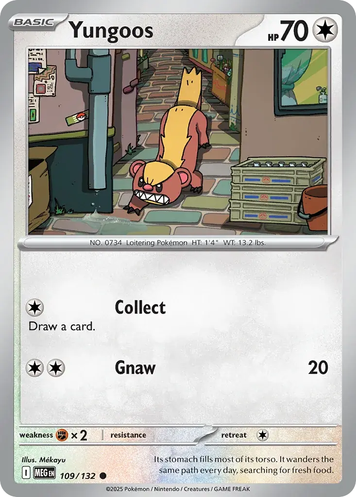 Yungoos Mega Evolution Pokemon card