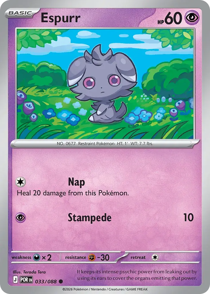 Espurr Perfect Order Pokemon card