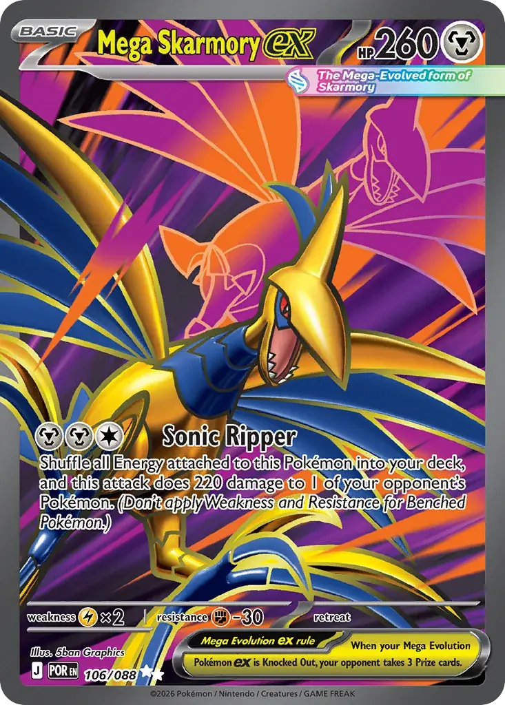 Mega Skarmory ex Perfect Order Pokemon card