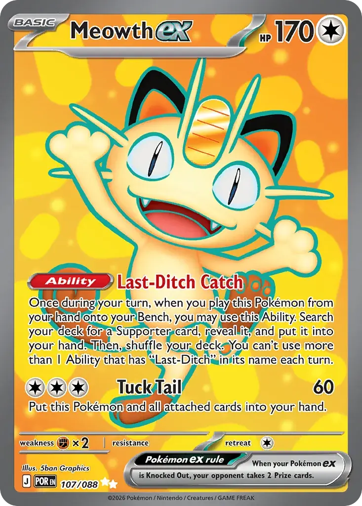 Meowth ex Perfect Order Pokemon card
