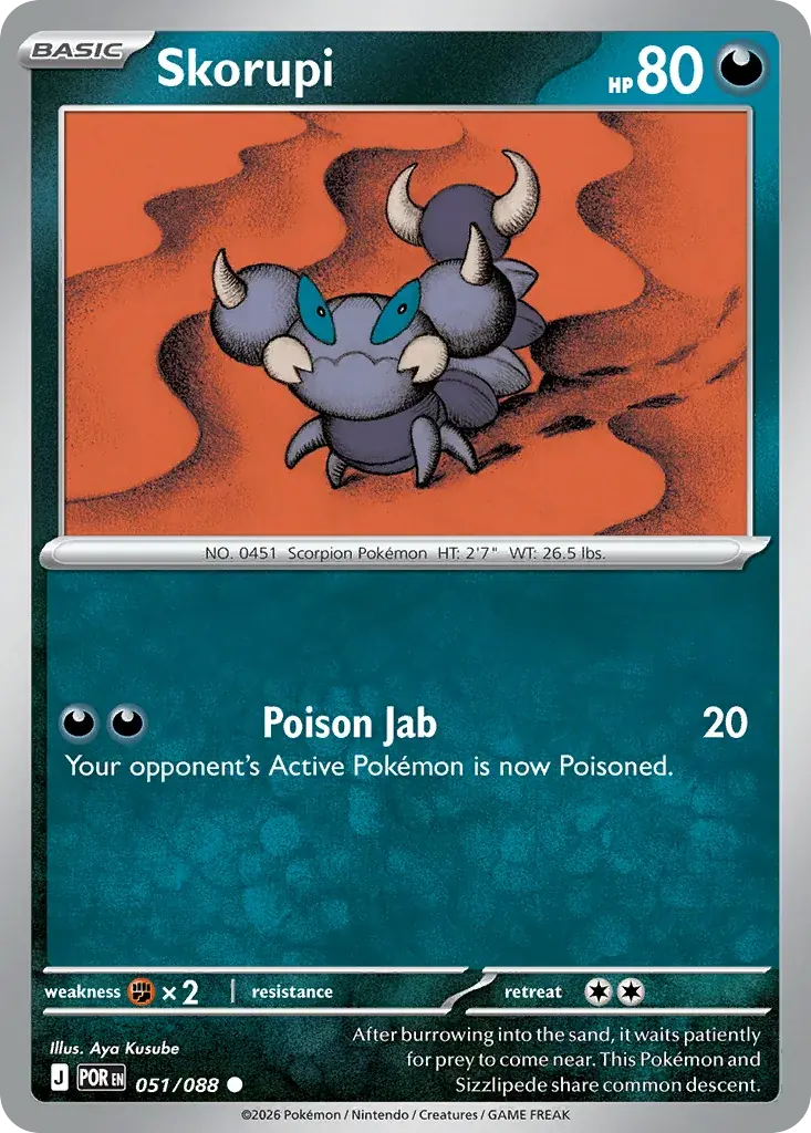 Skorupi Perfect Order Pokemon card