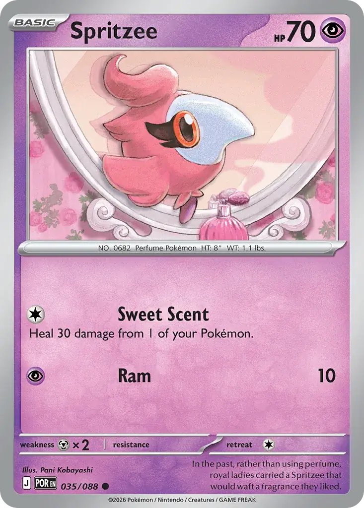 Spritzee Perfect Order Pokemon card