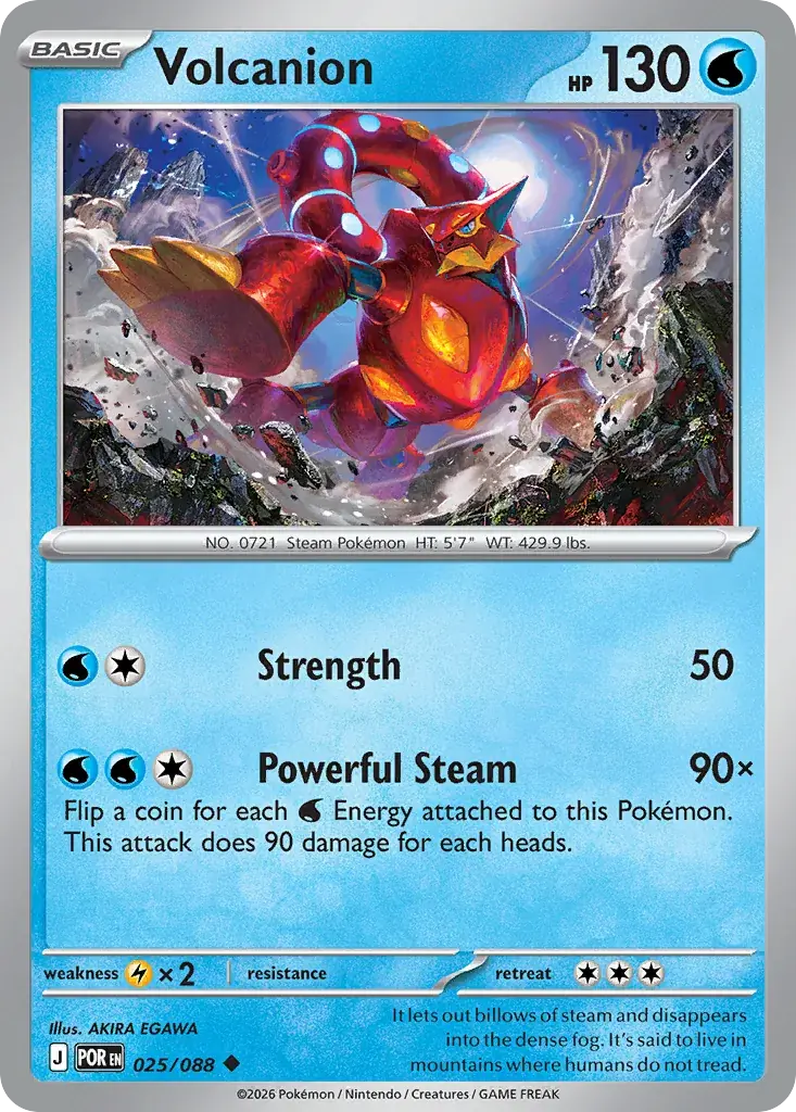 Volcanion Perfect Order Pokemon card
