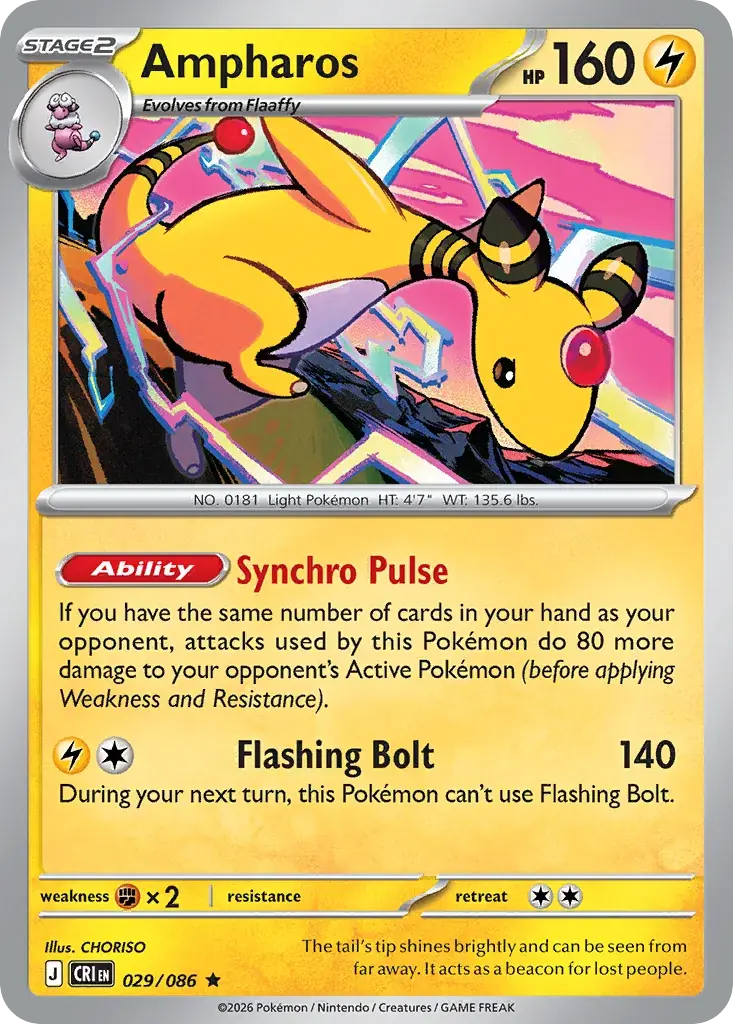 Ampharos Chaos Rising Pokemon card