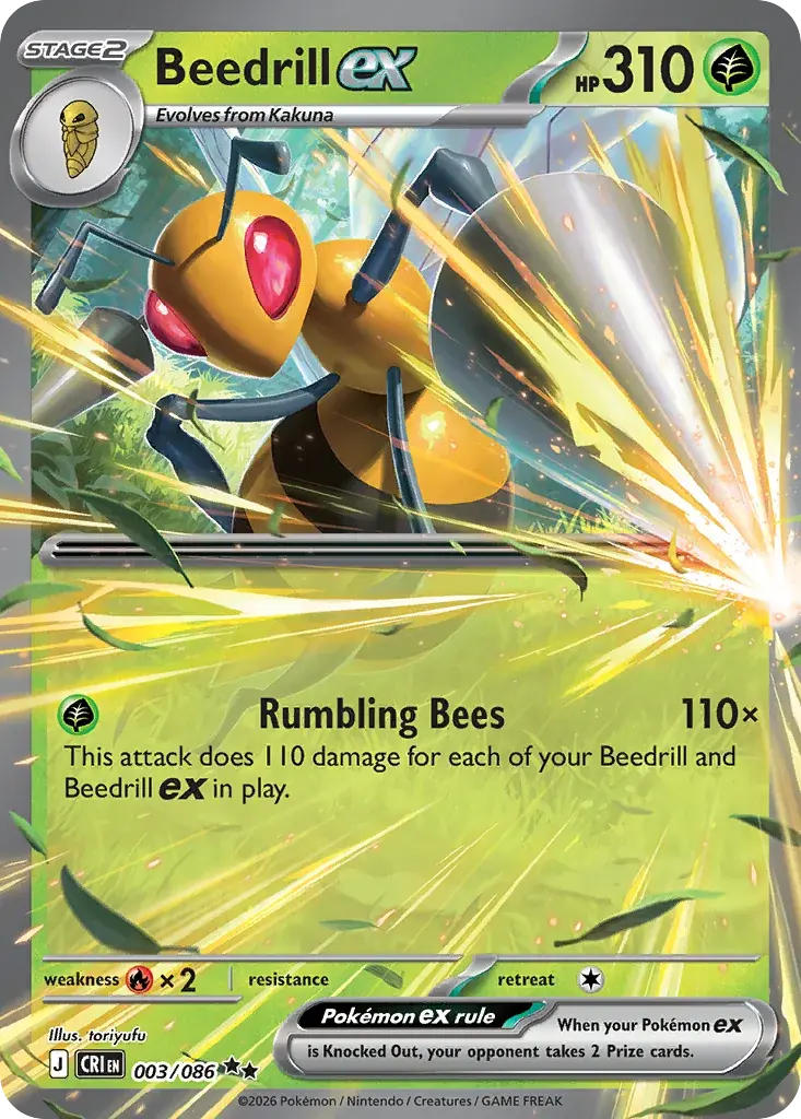 Beedrill ex Chaos Rising Pokemon card
