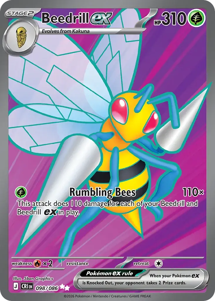 Beedrill ex Chaos Rising Pokemon card