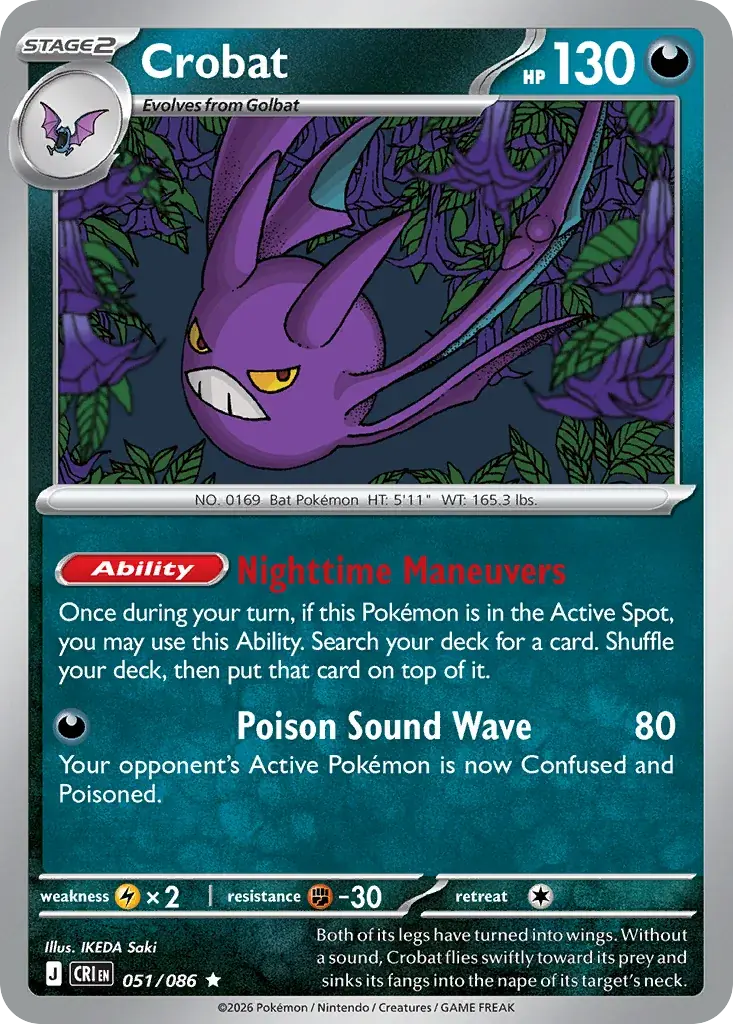 Crobat Chaos Rising Pokemon card