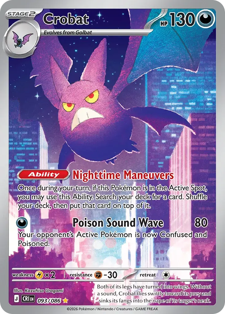 Crobat Chaos Rising Pokemon card