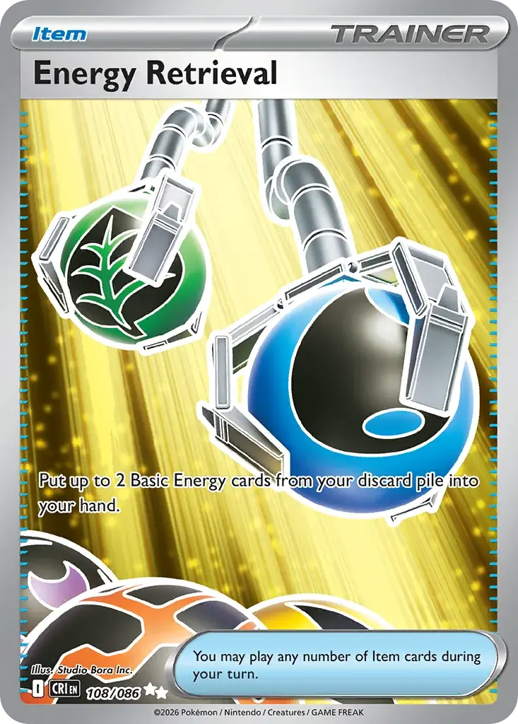 Energy Retrieval Chaos Rising Pokemon card