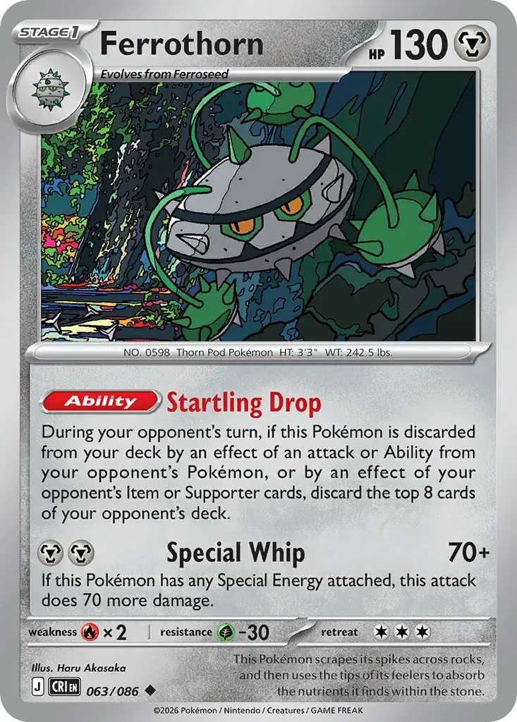 Ferrothorn Chaos Rising Pokemon card