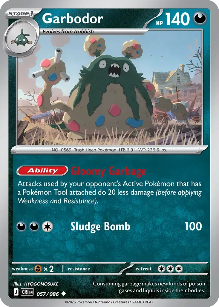 Garbodor Chaos Rising Pokemon card
