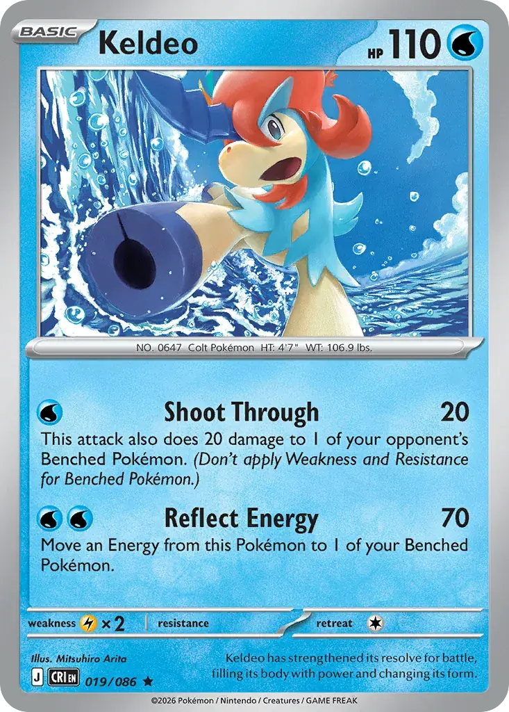 Keldeo Chaos Rising Pokemon card