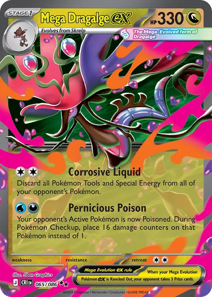 Mega Dragalge ex Chaos Rising Pokemon card