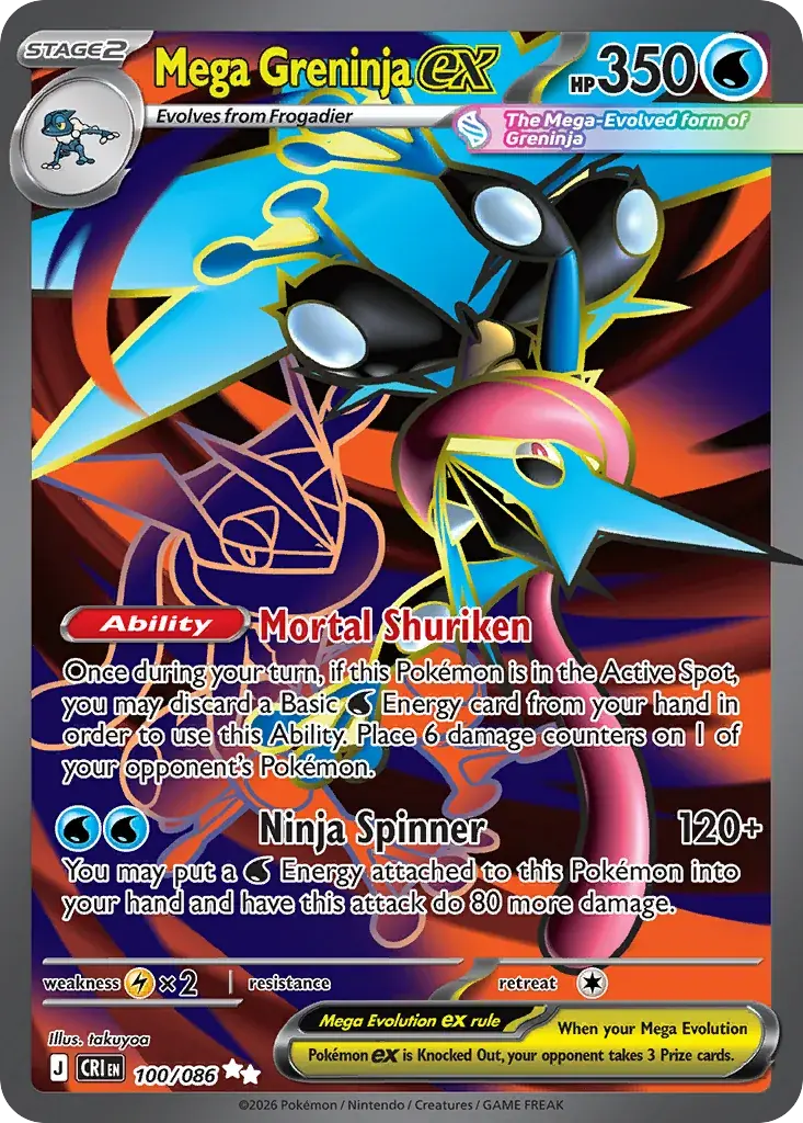 Mega Greninja ex Chaos Rising Pokemon card