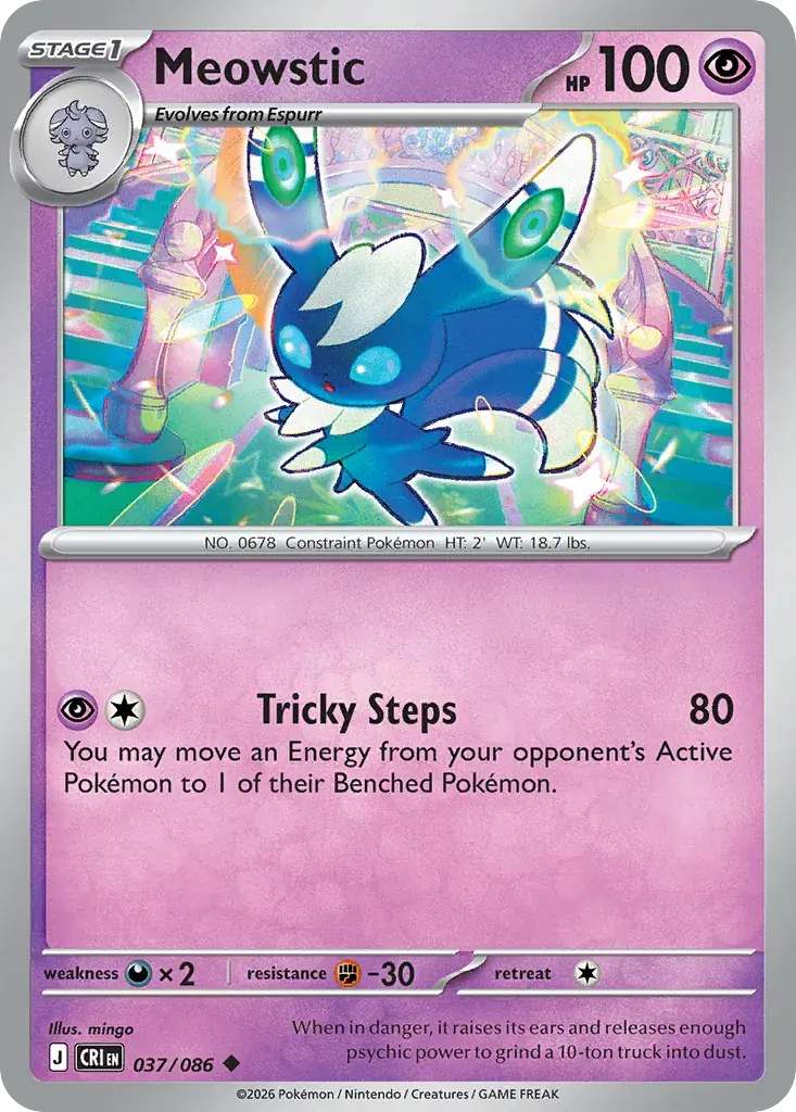 Meowstic Chaos Rising Pokemon card