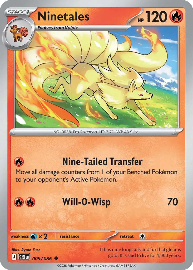 Ninetales Chaos Rising Pokemon card