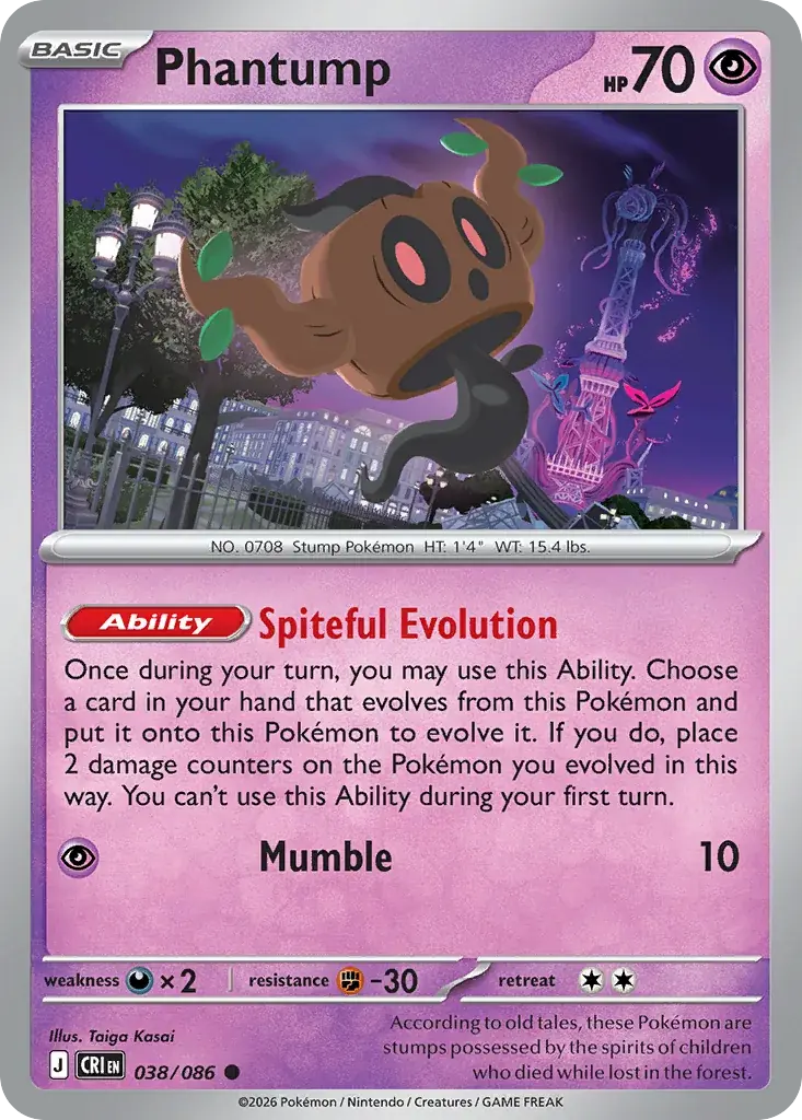 Phantump Chaos Rising Pokemon card