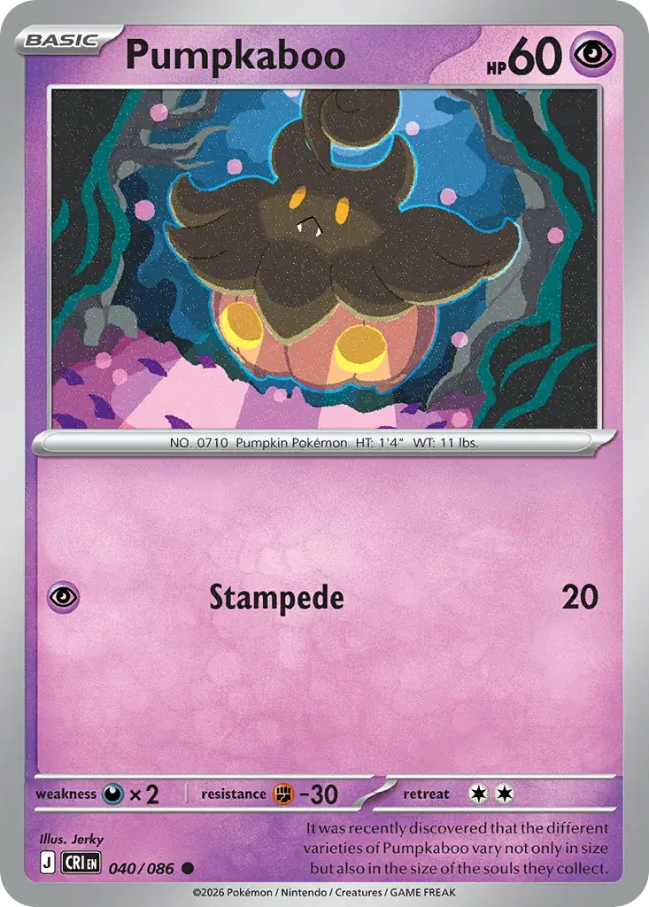 Pumpkaboo Chaos Rising Pokemon card
