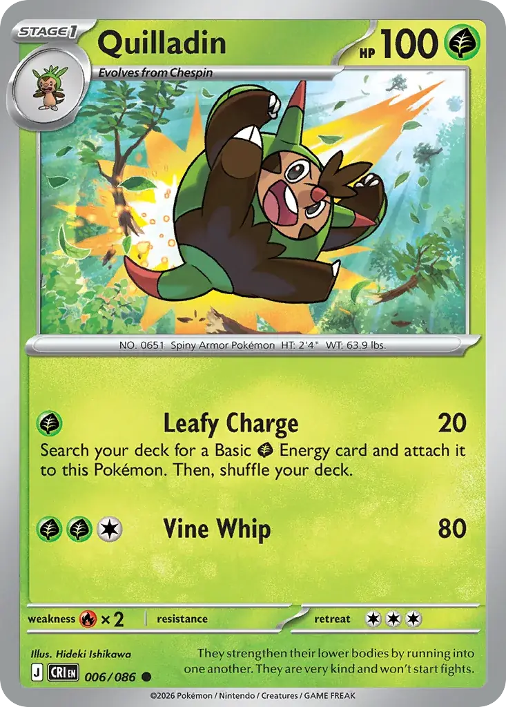 Quilladin Chaos Rising Pokemon card