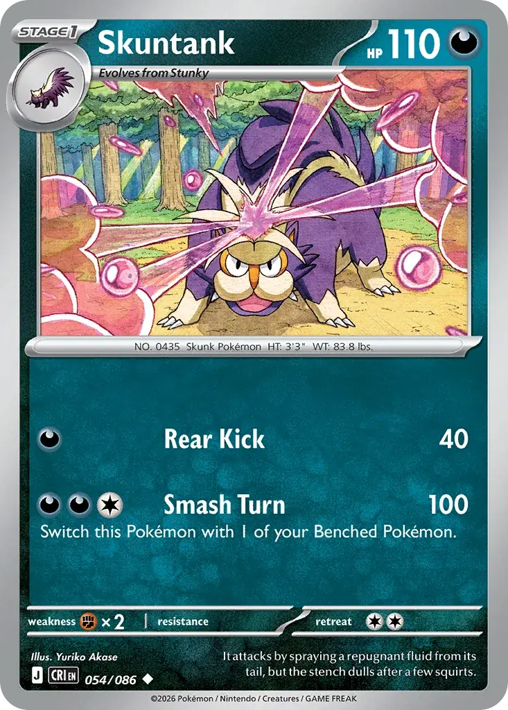 Skuntank Chaos Rising Pokemon card