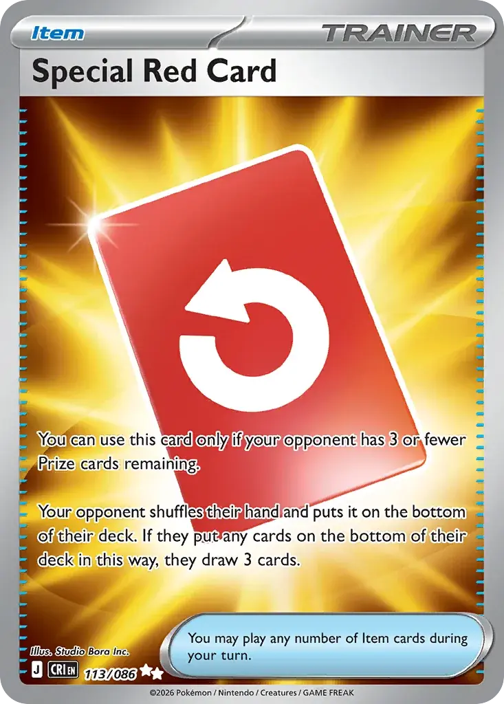 Special Red Card Chaos Rising Pokemon card