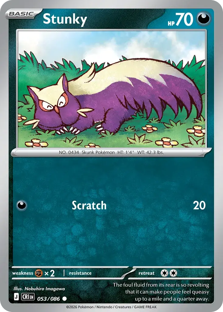Stunky Chaos Rising Pokemon card