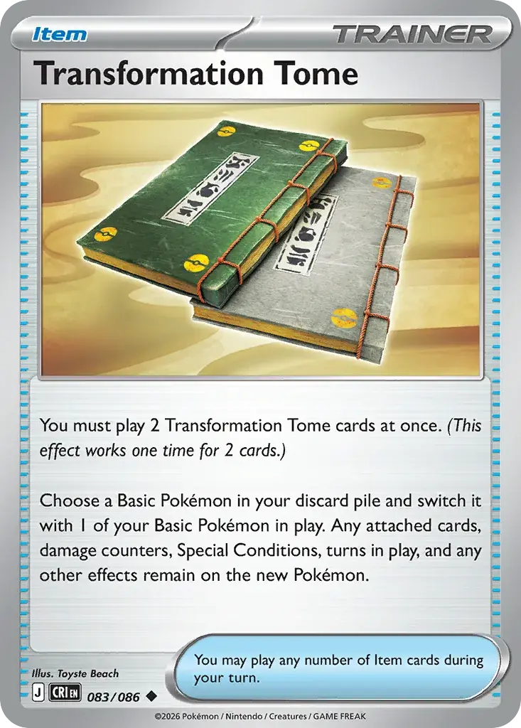 Transformation Tome Chaos Rising Pokemon card