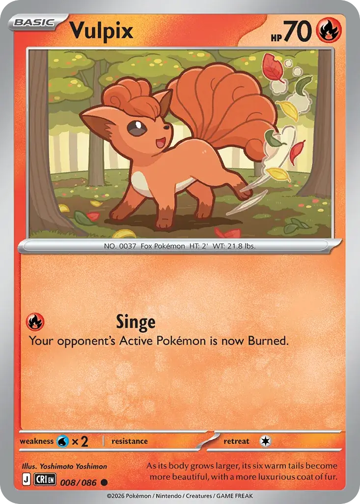 Vulpix Chaos Rising Pokemon card